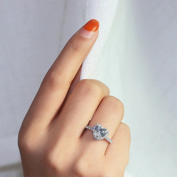 Crystal on sale heart ring