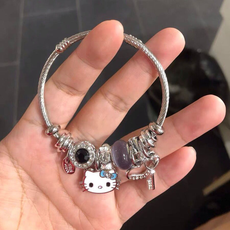 Hello Kitty Silver Rhinestone Bracelet – Pretty for Girls