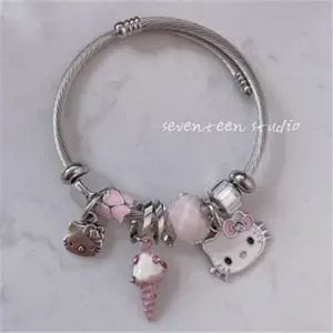 Hello Kitty Silver Rhinestone Bracelet C