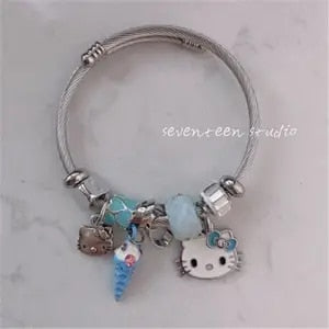 Hello Kitty Silver Rhinestone Bracelet D
