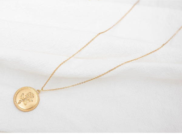 Rose Coin Necklace – Pretty for Girls